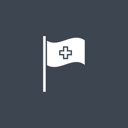Medical Flag related vector glyph icon.