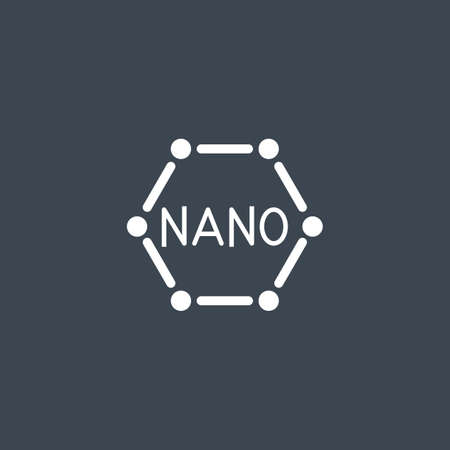 Nanotechnology related vector glyph iconのイラスト素材