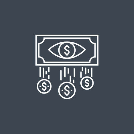 Cost Per Impression Related Vector Thin Line Iconのイラスト素材