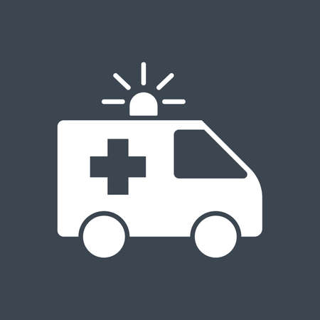 Ambulance Car related vector glyph iconのイラスト素材