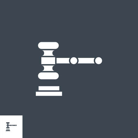 Auction Gavel related vector glyph icon.のイラスト素材