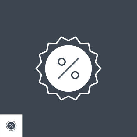 Percent Badge related vector glyph icon.のイラスト素材