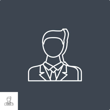 Businessman Thin Line Vector Iconのイラスト素材