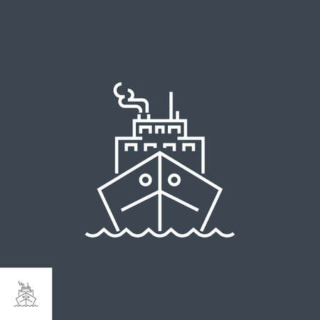 Cruise Ship Related Vector Line Icon.のイラスト素材