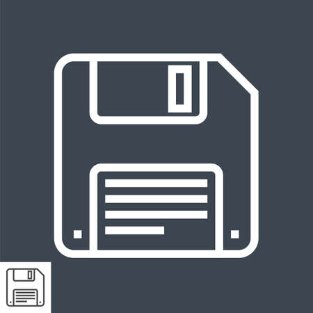 Floppy Disk Line Vector Iconのイラスト素材