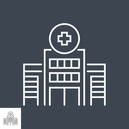 Hospital Building related vector thin line iconのイラスト素材
