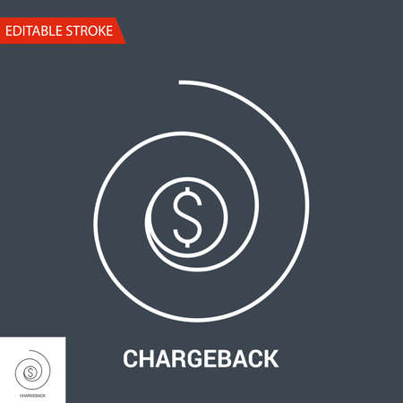 Chargeback Icon. Thin Line Vector Illustrationのイラスト素材