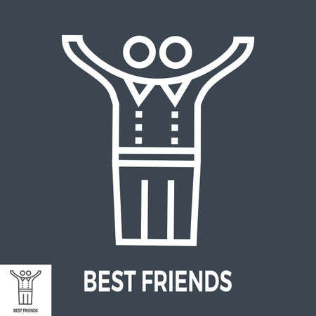 Best friends line iconのイラスト素材