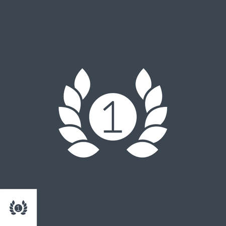 First Place related vector glyph icon.のイラスト素材