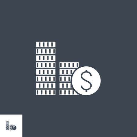 Coins Stack related vector glyph icon.のイラスト素材