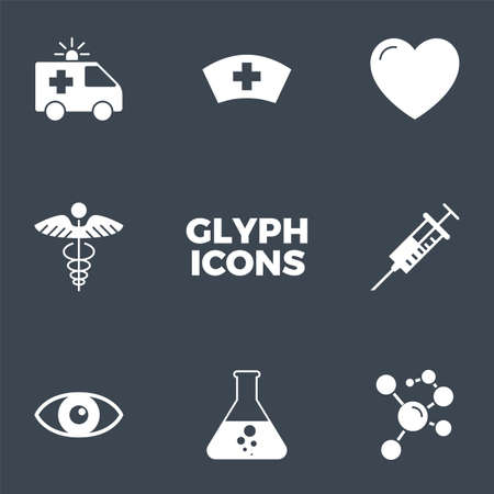 Medical Glyph Icons Setのイラスト素材