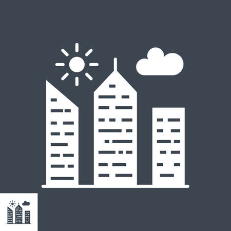 City Building Glyph Vector Iconのイラスト素材