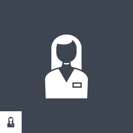 Employee Woman related vector glyph icon.のイラスト素材