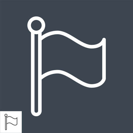 Flag Thin Line Vector Iconのイラスト素材