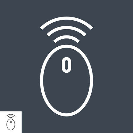 Wireless Computer Mouse Line Iconのイラスト素材