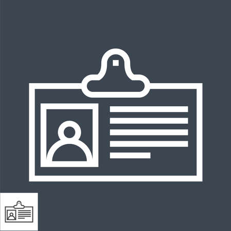 Identification Card Thin Line Vector Icon