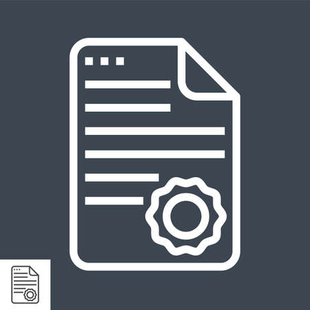 Diploma Thin Line Vector Iconのイラスト素材