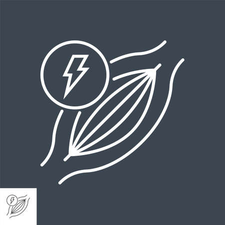 Muscle pain related vector thin line icon.のイラスト素材