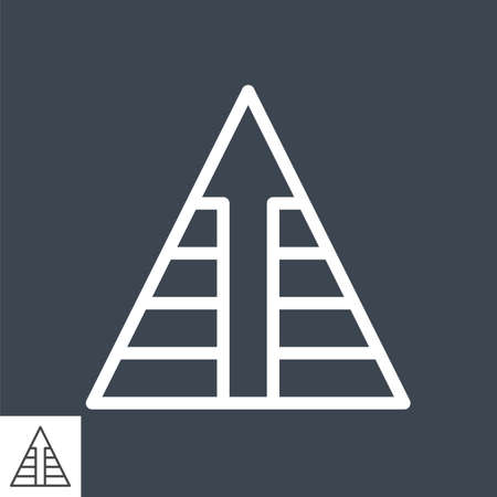 Pyramid with Arrow Thin Line Vector Iconのイラスト素材