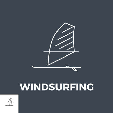 Windsurfing Icon Vector.のイラスト素材