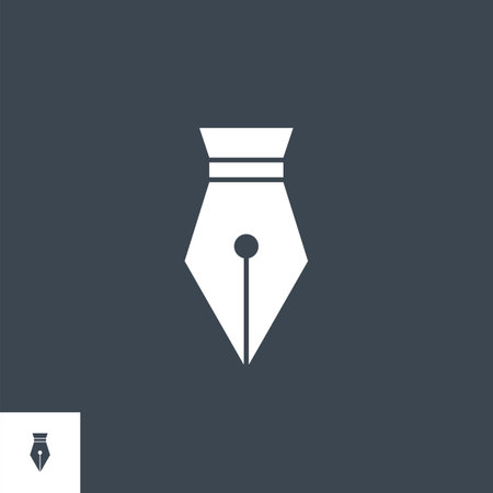 Nib related vector glyph icon.のイラスト素材