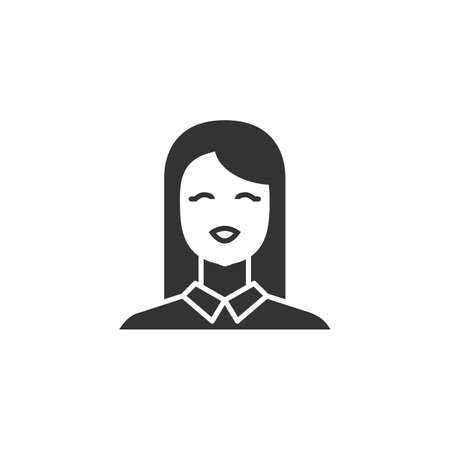 Female user avatar related glyph vector iconのイラスト素材