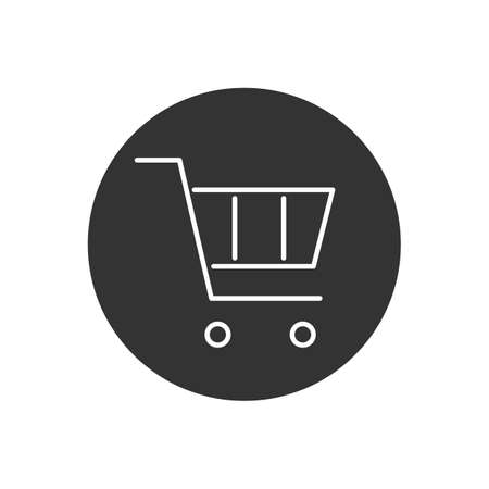 Web Store Shopping Cart Related Line Icon Shape Button.のイラスト素材