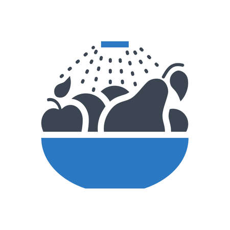 Wash fruits related vector glyph iconのイラスト素材