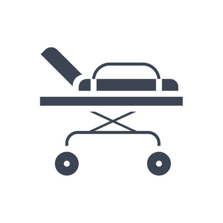 Hospital bed related vector glyph iconのイラスト素材