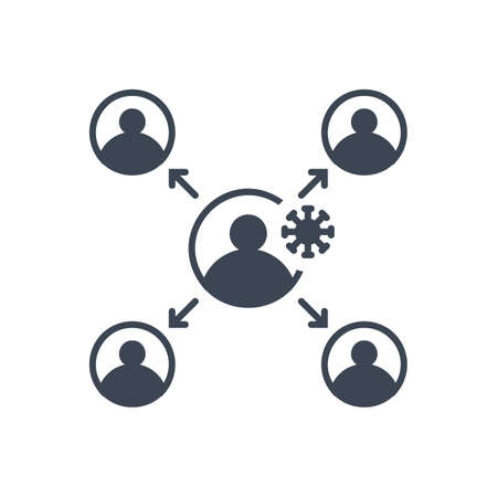 Virus transmission related vector glyph iconのイラスト素材