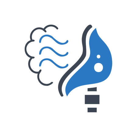 Mechanical ventilation related vector glyph iconのイラスト素材