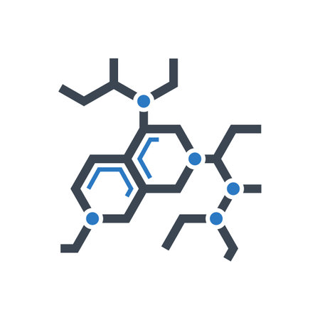 Molecule related vector glyph iconのイラスト素材