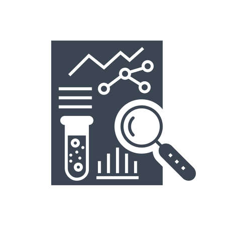 Medical analytics Related Vector Glyph Iconのイラスト素材