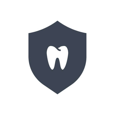 Teeth Protection Related Vector Glyph Icon. Teeth Protection sign. Isolated on White Backgroundのイラスト素材