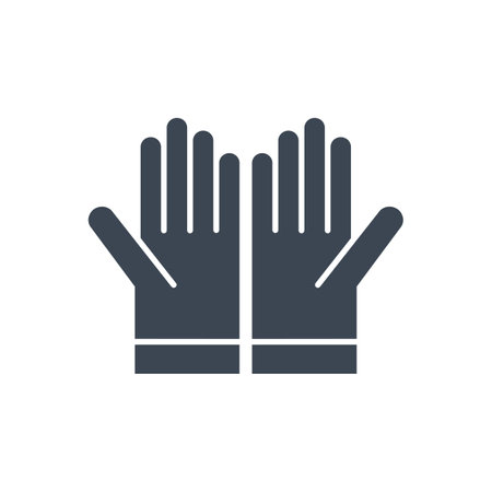 Gloves Related Vector Glyph Icon. Gloves sign. Isolated on White Backgroundのイラスト素材