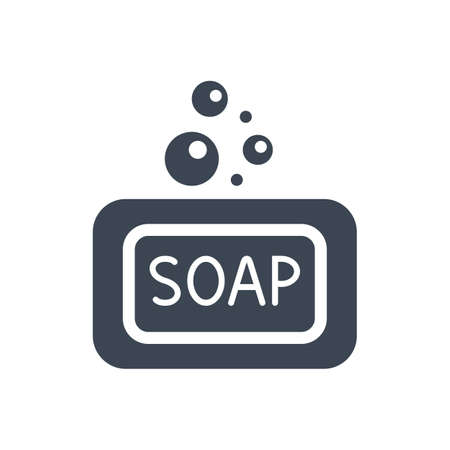 Soap related vector glyph icon. Soap sign. Isolated on white background. Editable vector illustrationのイラスト素材