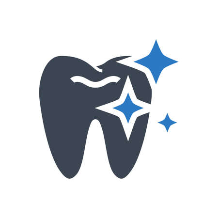 Tooth Clean Related Vector Glyph Icon. Tooth Clean Sign. Isolated on White Backgroundのイラスト素材