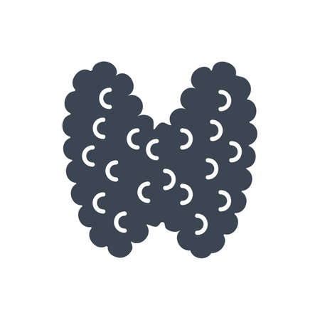 Thyroid Related Vector Glyph Icon. Thyroid Sign. Isolated on White Backgroundのイラスト素材
