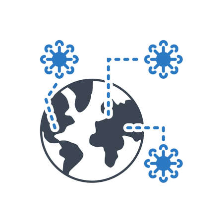 Pandemia related vector glyph iconのイラスト素材