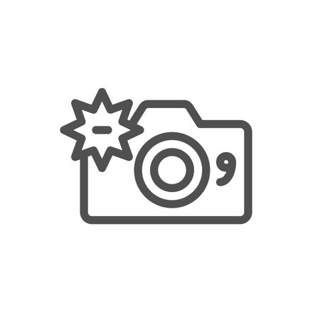 Camera Related Vector Line Icon.