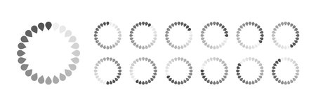 Circular Loading Buffering Icons Vector Video Ready for Animation Gif All Keyframes Frames Bufring Circle Waiting for Connection Buffer Preloader Download Symbol Easy Replace Colorのイラスト素材
