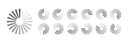 Circular Loading Buffering Icons Vector Video Ready for Animation Gif All Keyframes Frames Bufring Circle Waiting for Connection Buffer Preloader Download Symbol Easy Replace Colorのイラスト素材