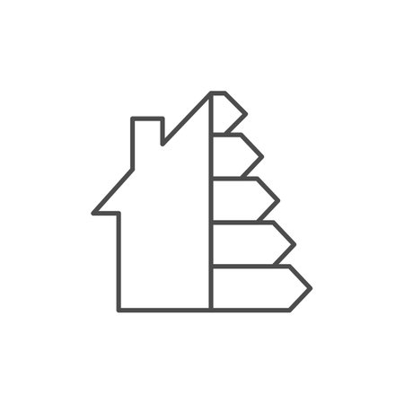 Energy efficiency home related vector linear icon. Smart eco house improvement sign. Alternative energy pictogram. Eco friendly. Green technology symbol. Editable strokeのイラスト素材