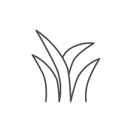 Grass related vector linear iconのイラスト素材