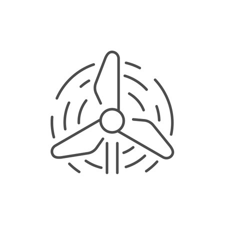 Wind energy related vector linear icon