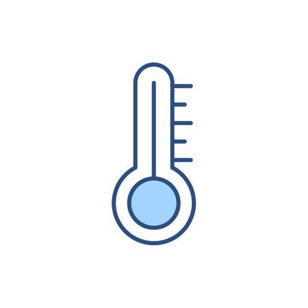 Thermometer related vector line icon. Isolated on white background. Vector illustration. Editable strokeのイラスト素材