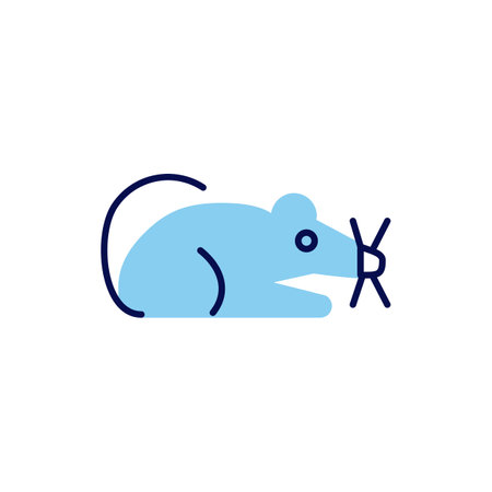 Laboratory Mouse related vector line icon. Isolated on white background. Vector illustration. Editable strokeのイラスト素材