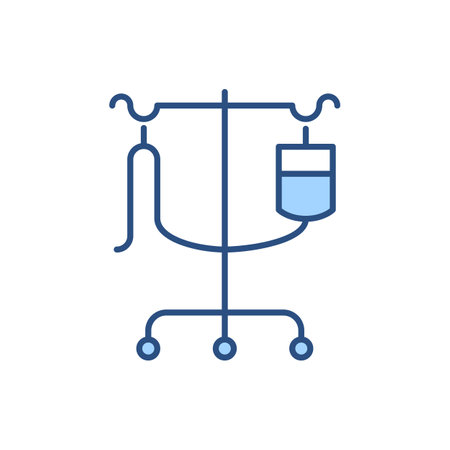 Dropper Stand related vector line icon. Isolated on white background. Vector illustration. Editable strokeのイラスト素材