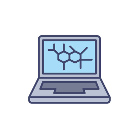 Computer Diagnostic related vector line icon. Laptop. Isolated on white background. Vector illustration. Editable strokeのイラスト素材