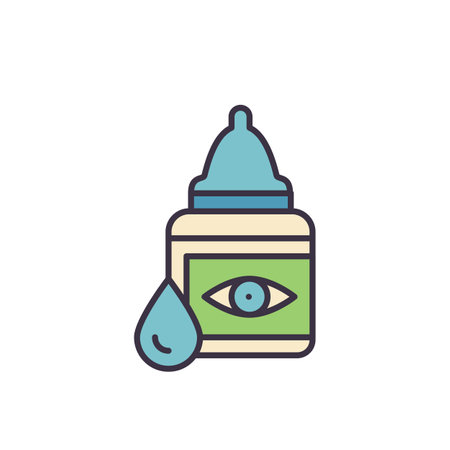 Eye Drops related vector line icon. Isolated on white background. Vector illustration. Editable strokeのイラスト素材
